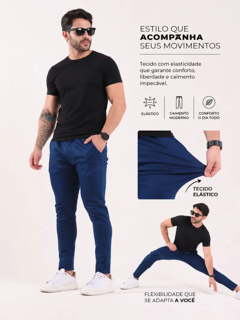 Para viajar — homem de calça de alfaiataria